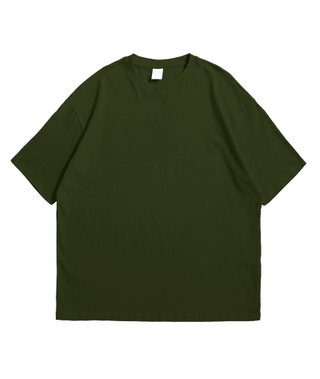 Plain Oversized Olive Green Tee - Flexo