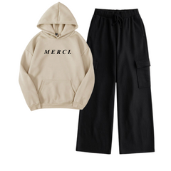 Unisex Cargo with Beige Merci Hoodie