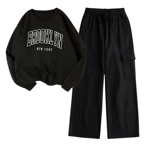 Unisex Cargo with Black Unfilled Brooklyn Sweatshirt