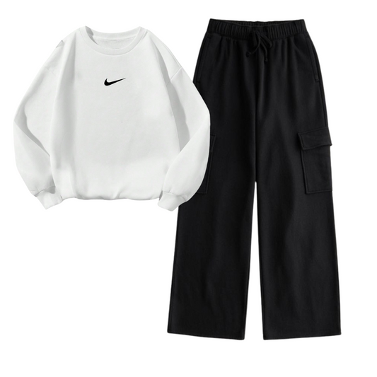 Unisex Cargo with White Nike Sweatshirt