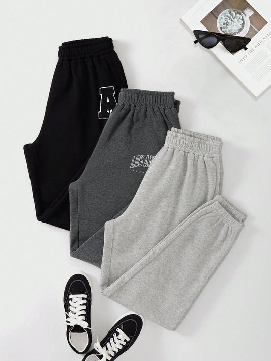 Pack of three sweatpants ( Charcoal Grey, Light Grey LA & Black A)