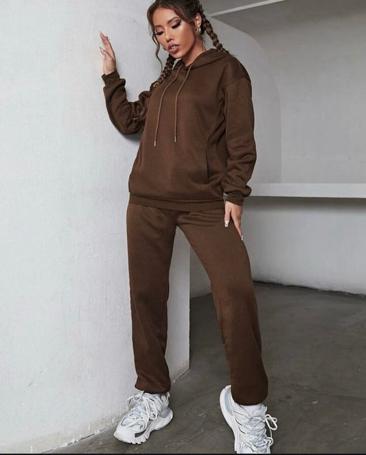 Brown hoodie with Brown Sweatpants