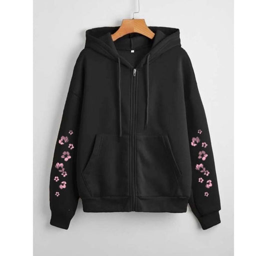 Floral Sleeves Regular Zipper