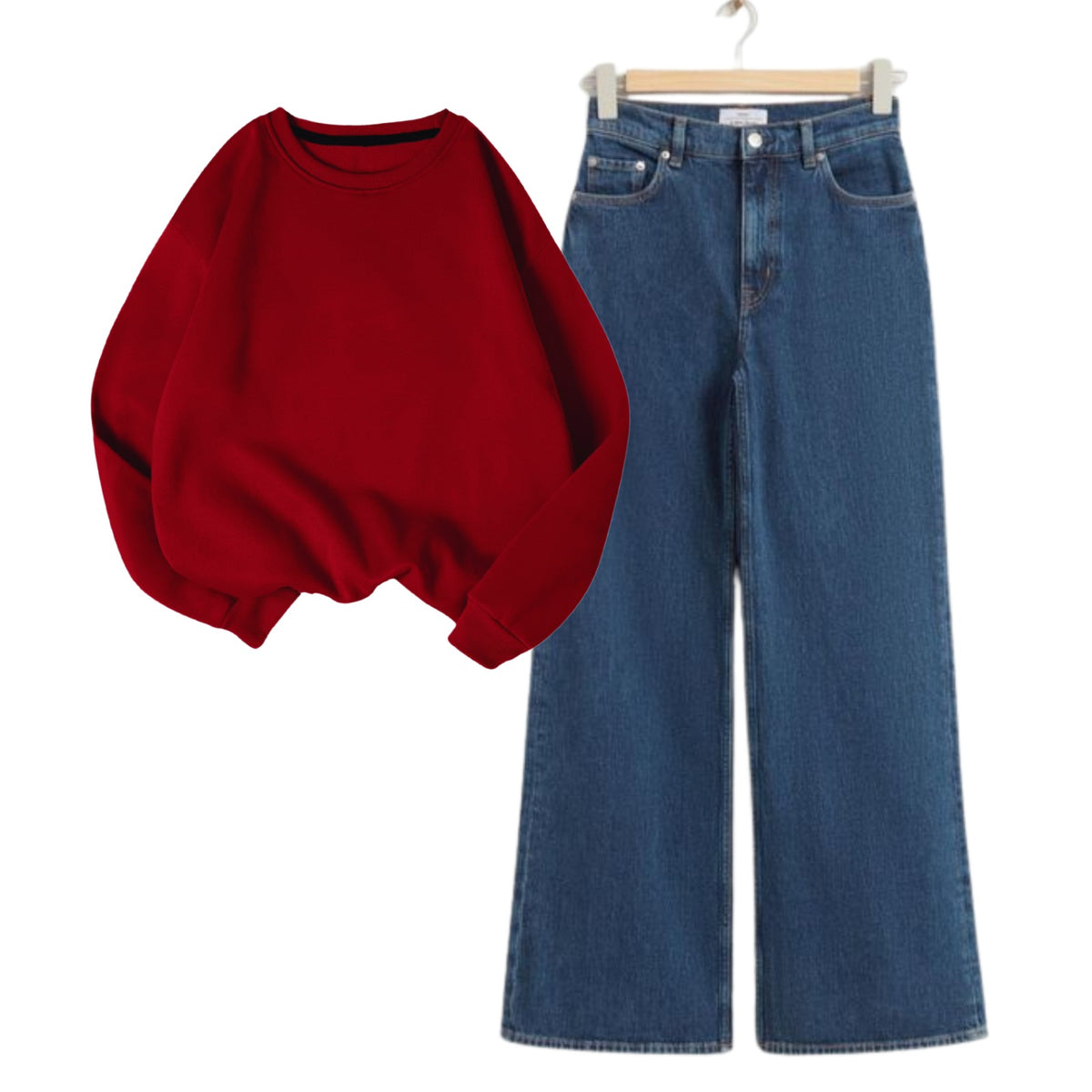 Black Baggy Jeans with Maroon Sweatshirts