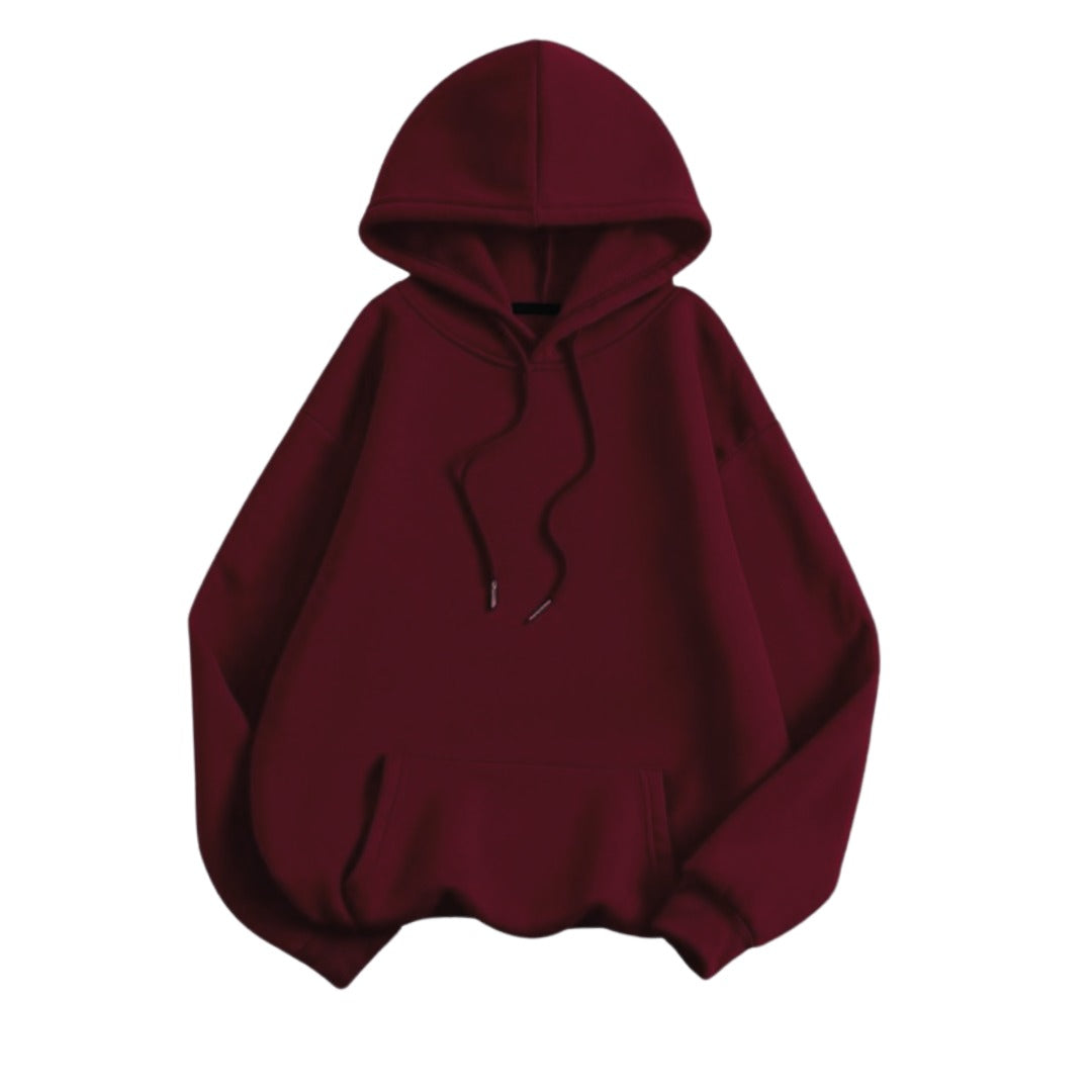 Maroon Drop Shoulder Oversize Hoodie