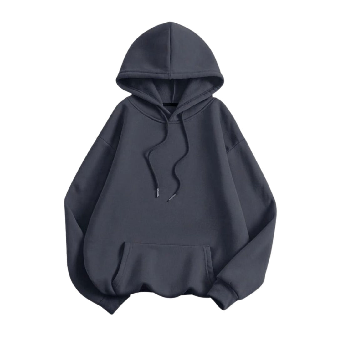 Charcoal Gray Drop Shoulder Oversize Hoodie