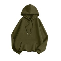 Olive Green Drop Shoulder Oversize Hoodie