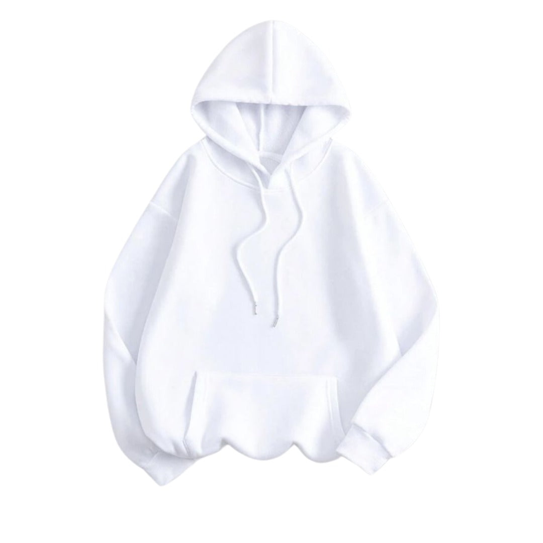 White Drop Shoulder Oversize Hoodie