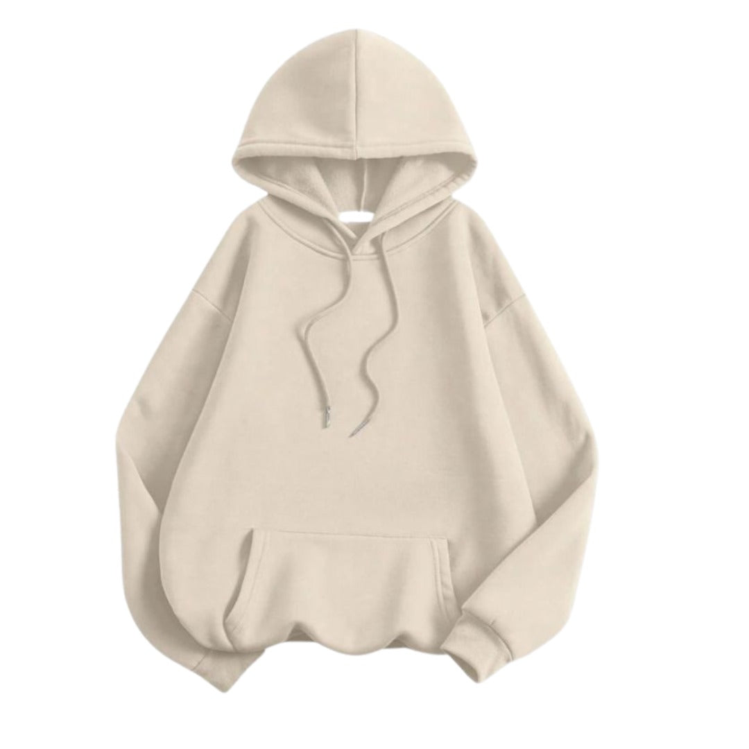 Cream Oversize Drop Shoulder Hoodie