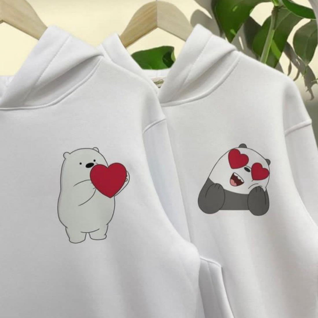 Ice Bear & Panda Bear Couple  Hoodie