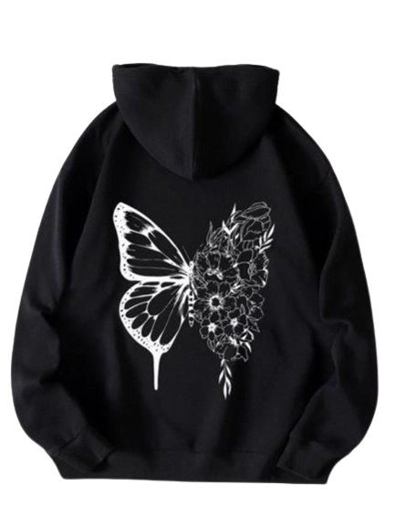 Butterfly and Flowers Hoodie