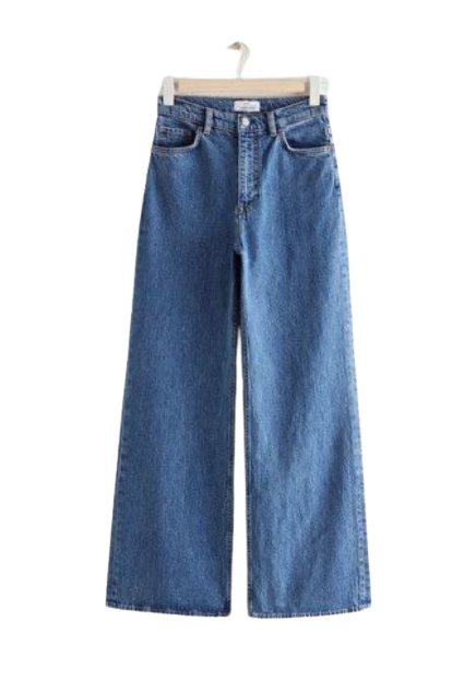 Mid Blue Wide Leg Jeans