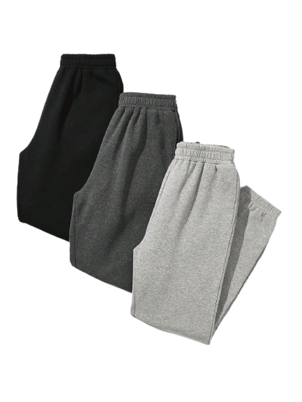 Pack of 3 Printed Sweatpants (Los Angeles-black, Palm Spirit- charcoal grey, Unfilled Boston-light grey)