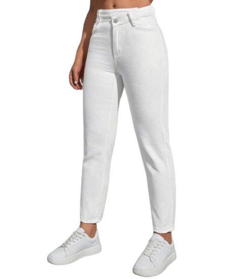 White Mom Fit Jeans
