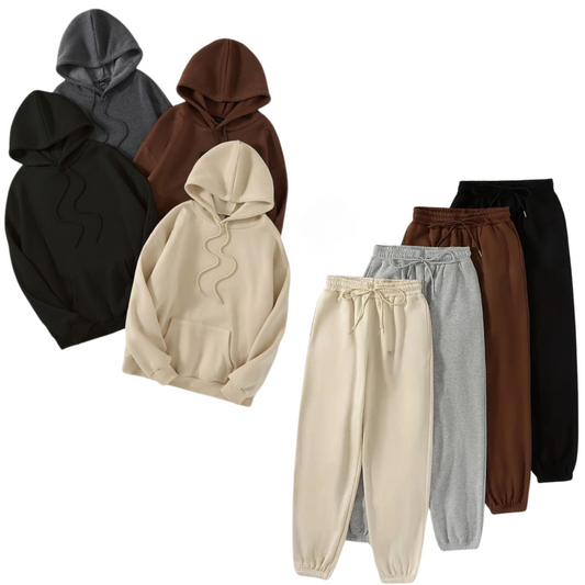 Pack of 4 tracksuit (Brown, Beige,Charcoal Grey & Black)