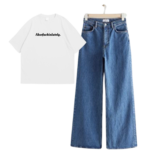 Wide Leg Jeans with Absofuckinlutely Oversized Tees - Flexo