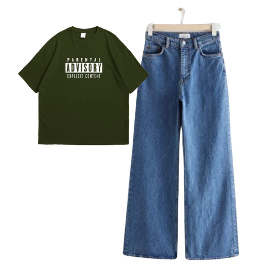 Wide Leg Jeans with 18+ Oversized Tees - Flexo
