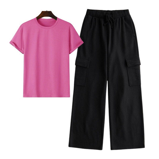 Cargo Trouser with Pink Regular tee