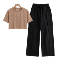 Cargo Trouser with Coffee Crop tee