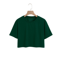 Dark Green Crop tee