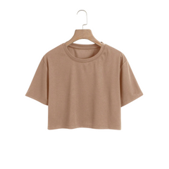 Coffee Brown Crop tee