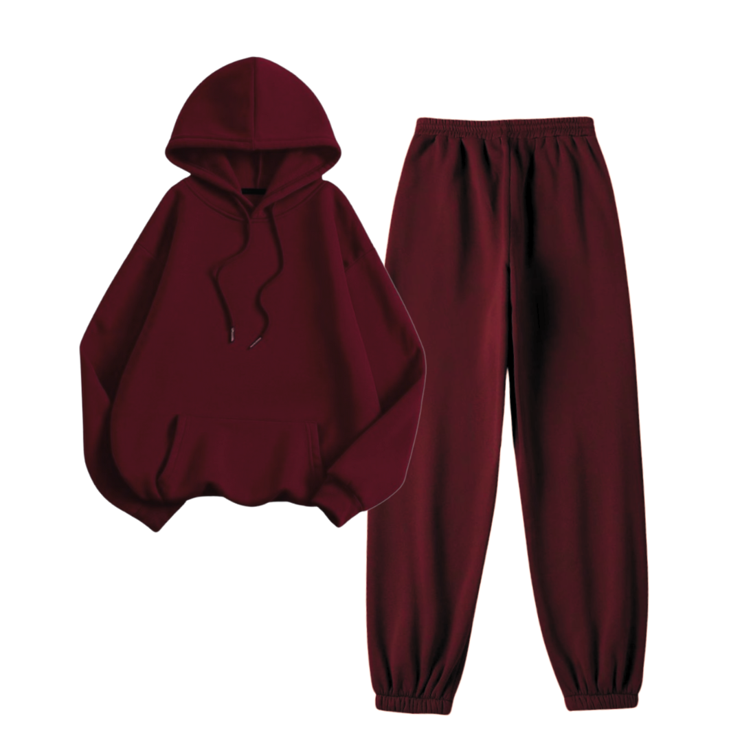 Maroon Oversize Tracksuit