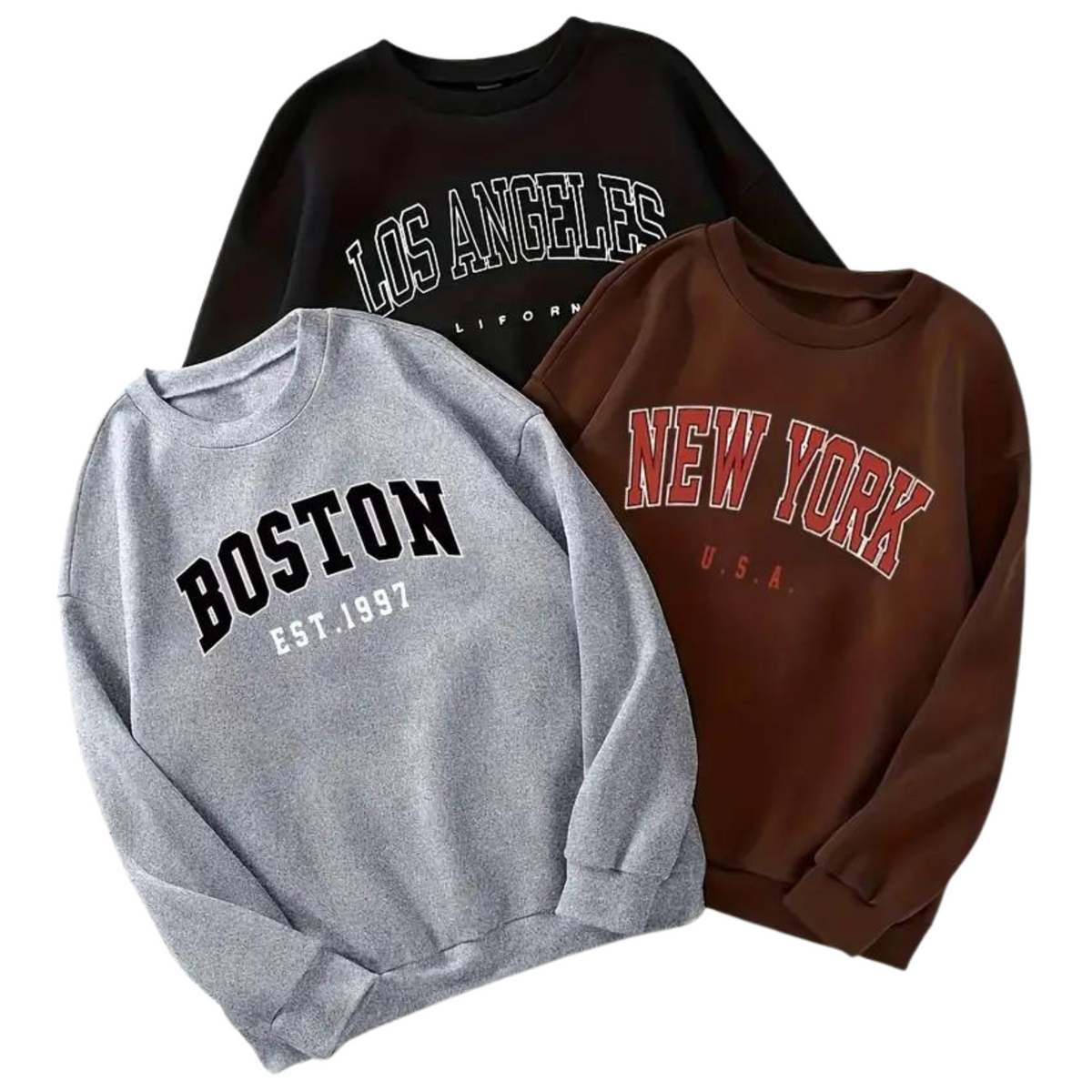 Boston, New York & Los Angeles Sweatshirt