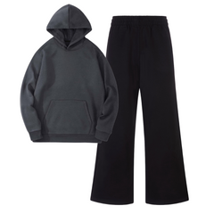 Oversized Hoodie with Straight leg trouser