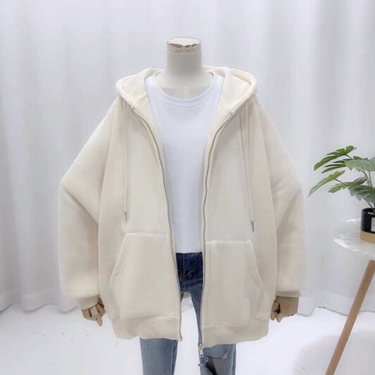 White Oversized Zipper